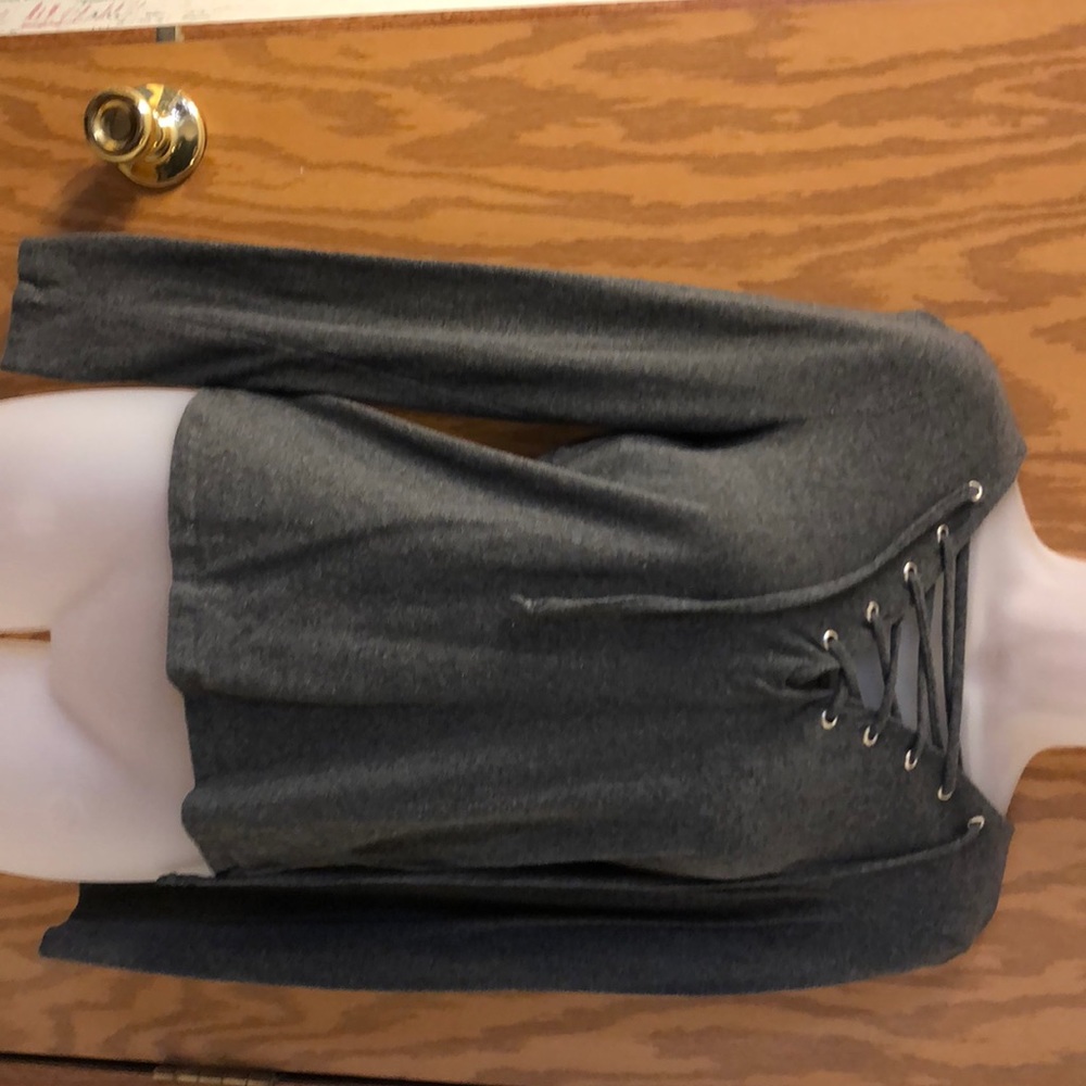 Lace up long sleeve
